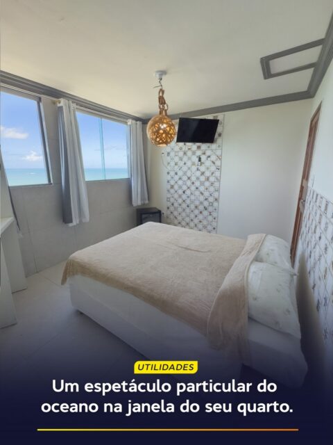 Acomodação 412 - 2• andar - Acesso via escada.

Imagine abrir a cortina logo cedo, sentir a brisa fresca de Olinda e dar de cara com a imensidão do mar direto do seu quarto. Nossa acomodação Frente Mar foi pensada exatamente para quem busca desconectar da rotina, desacelerar e viver momentos de paz absoluta com o melhor cenário da cidade.

Seja para uma viagem romântica ou um tempo só para você, o seu refúgio perfeito está aqui.

As acomodações com vista para o mar são as mais disputadas! Clique no link da nossa bio, fale com a nossa equipe no WhatsApp e garanta a sua reserva. 💙

#Hotel5Sois #Olinda #VistaParaOMar #FrenteMar #HospedagemEmOlinda