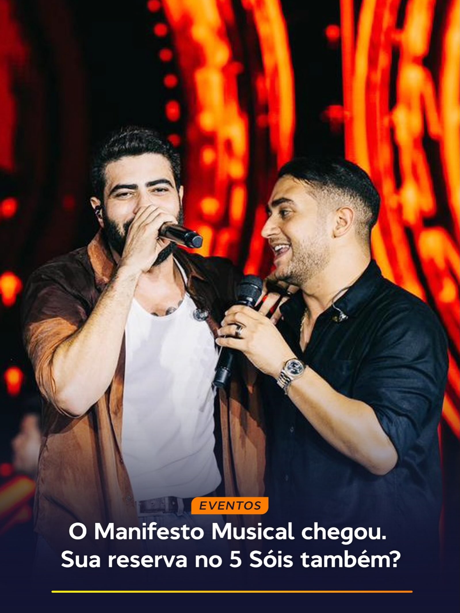 A Turnê Manifesto Musical está chegando e Olinda vai parar! 

Dia 08 de agosto, o Teatro Guararapes recebe Henrique & Juliano para um espetáculo inesquecível. Vem de outra cidade para curtir o show?

O Hotel 5 Sóis está de portas abertas para te receber. Aqui você une a energia de um dos maiores eventos do ano com a tranquilidade, o conforto e o clima praiano que só a nossa hospedagem oferece. Acorde no dia seguinte com um café da manhã delicioso para recuperar as energias! 

Antecipe sua reserva e venha viver essa experiência completa.

👉 Link na bio para reservas!

#Hotel5Sois #HenriqueEJulianoTurne #OlindaPE #TeatroGuararapes #DescubraOlinda