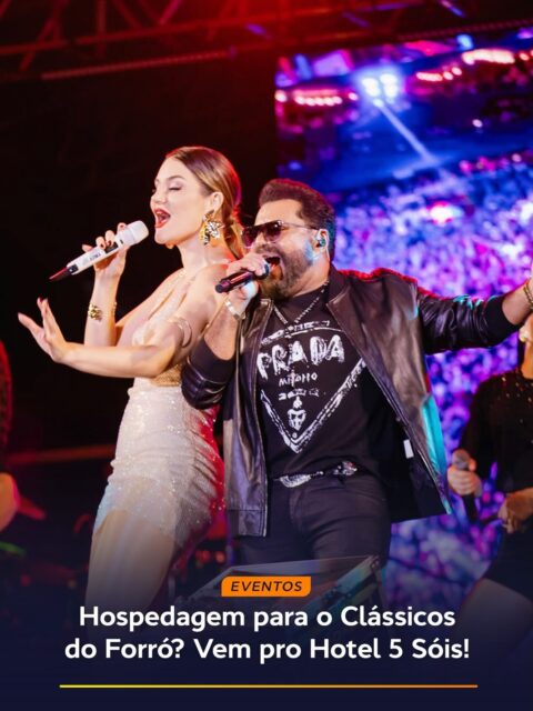 Preparado para arrastar o pé no Clássicos do Forró no Classic Hall? 

Dia 15 de agosto vai ser histórico ao som de Magníficos, Limão com Mel, Mastruz com Leite e Cavalo de Pau! Para a sua noite ser perfeita do início ao fim, garanta sua hospedagem no Hotel 5 Sóis. Depois de curtir muito forró das antigas, nada melhor do que um quarto super aconchegante e um café da manhã reforçado esperando por você no dia seguinte.
 
Faça já sua reserva no link da bio!